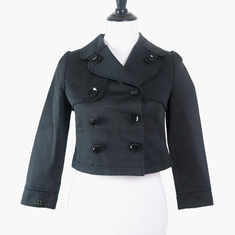 Soia & Kyo Size XS Charlie Crop Jacket Peacoat Moto Style Black